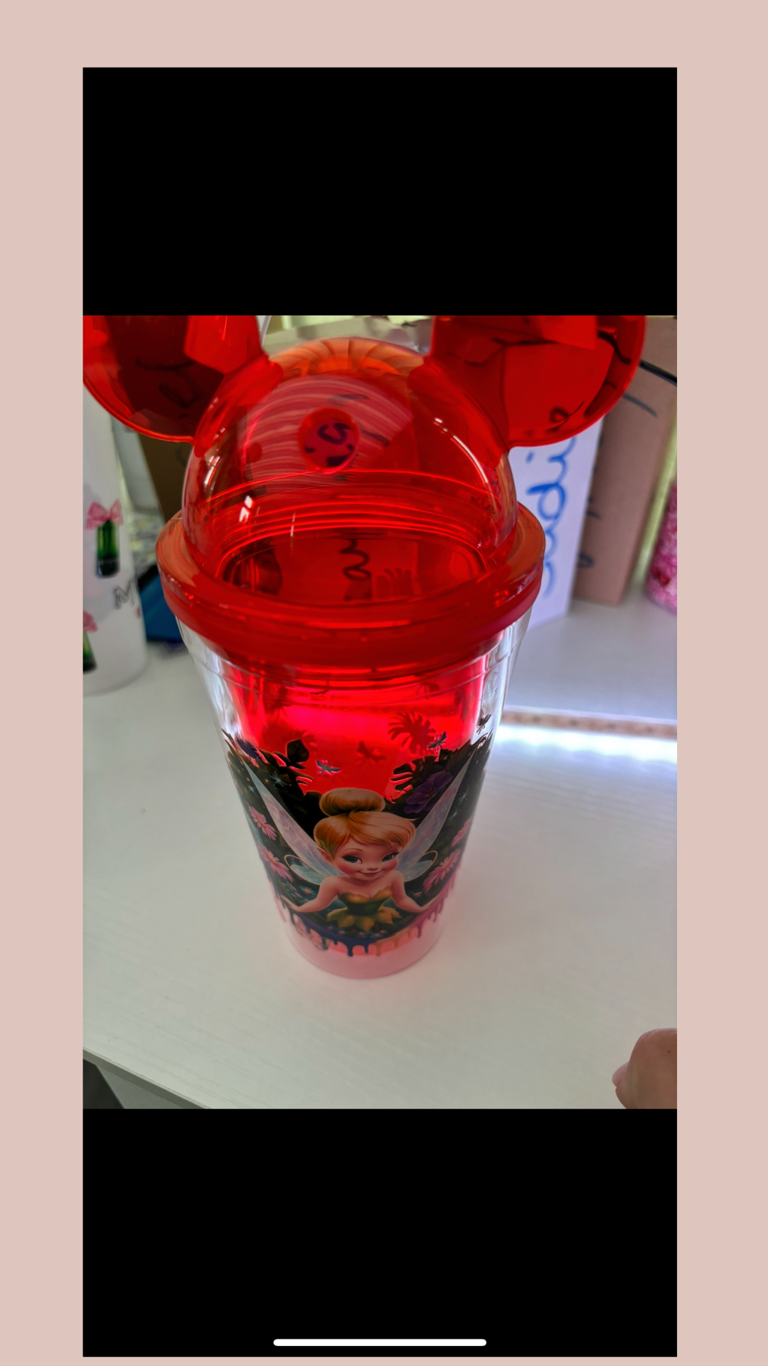 mickey mouse shaped plastic 16oz tumbler
